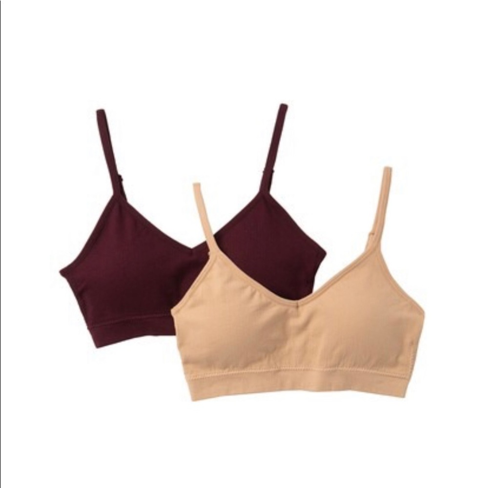 NEW REAL UNDERWEAR 2 Seamless Ribbed Bralettes